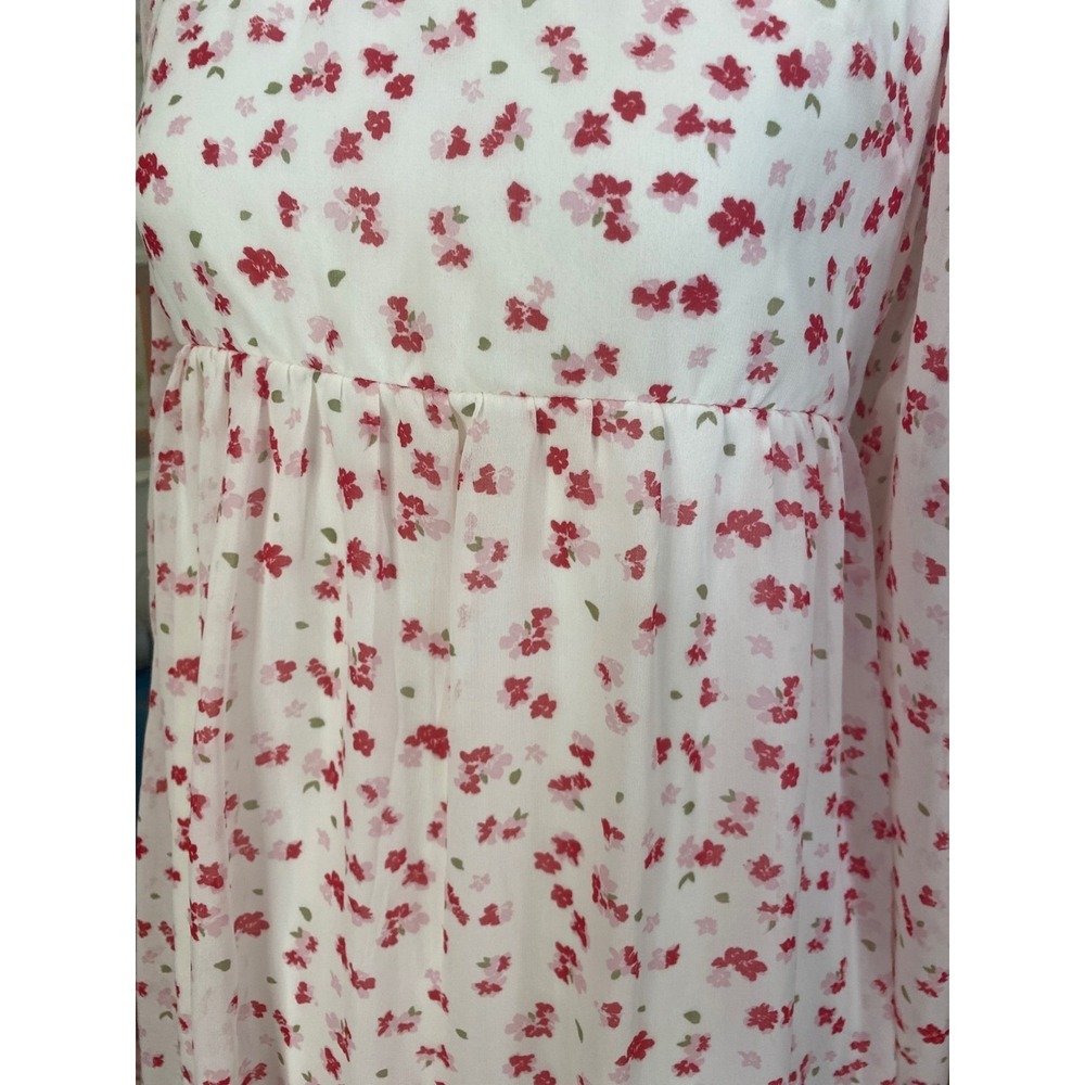 Trixxi dress Floral Empire Waist‎ Mini Sz M  Long Sleeve cottage core boho - Picture 7 of 10